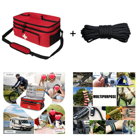 Red Blue First Aid Kit Bag Emergency Medical Storage High-Quality First Aid Bag