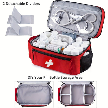 Red Blue First Aid Kit Bag Emergency Medical Storage High-Quality First Aid Bag