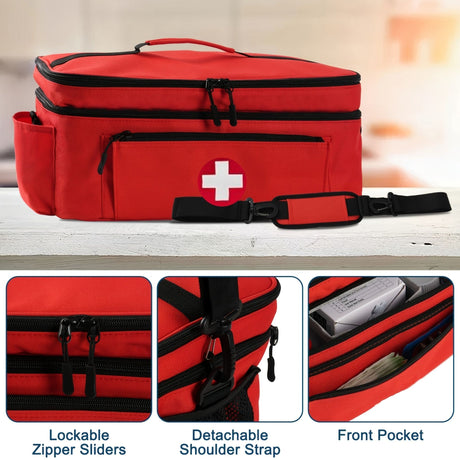 Red Blue First Aid Kit Bag Emergency Medical Storage High-Quality First Aid Bag