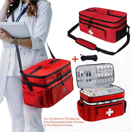 Red Blue First Aid Kit Bag Emergency Medical Storage High-Quality First Aid Bag