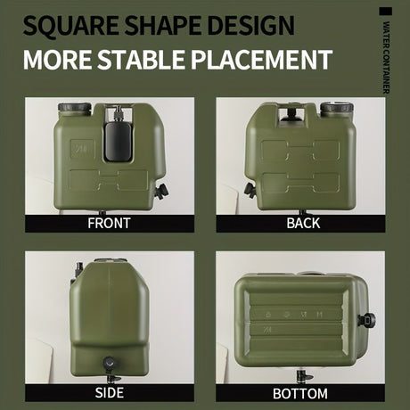 Green 20L Water Container Camping Water Container Outdoor Water Storage Portable
