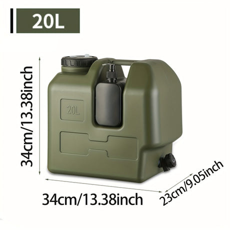 Green 20L Water Container Camping Water Container Outdoor Water Storage Portable