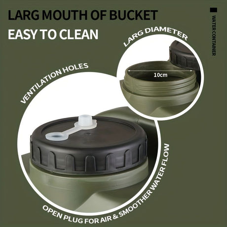 Green 20L Water Container Camping Water Container Outdoor Water Storage Portable