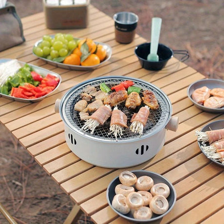 White Black Portable Barbecue Grill Stainless Steel Grill Desktop Grill Camping Grill