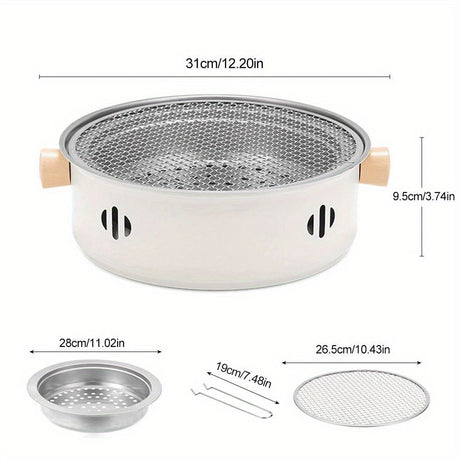 White Black Portable Barbecue Grill Stainless Steel Grill Desktop Grill Camping Grill