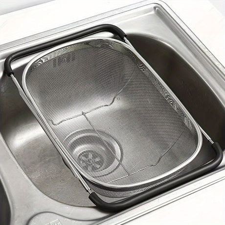 Black Gray Over-Sink Colander Stainless Steel Colander Kitchen Sink Colander Fruit And