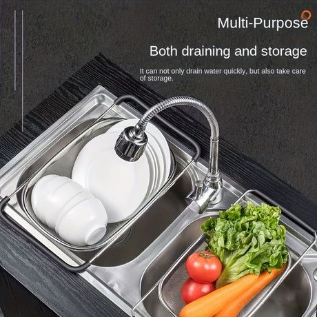 Black Gray Over-Sink Colander Stainless Steel Colander Kitchen Sink Colander Fruit And