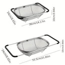 Black Gray Over-Sink Colander Stainless Steel Colander Kitchen Sink Colander Fruit And