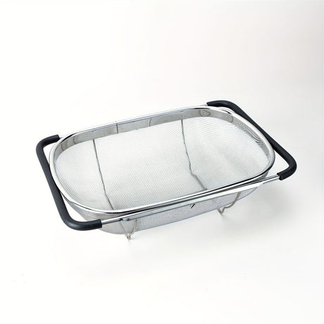 Black Gray Over-Sink Colander Stainless Steel Colander Kitchen Sink Colander Fruit And
