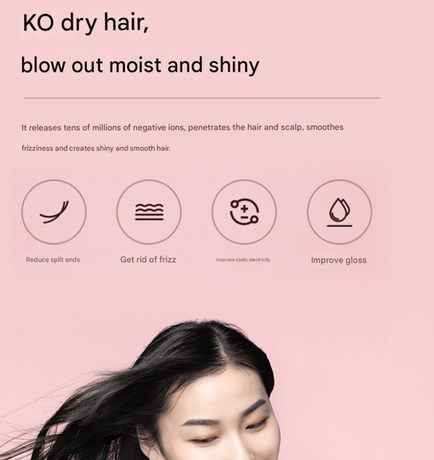 Black Portable Hair Dryer High-Quality Hair Dryer Quick-Dry Hair Dryer Travel Hair