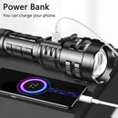 Black Gray LED Flashlight Digital Display Flashlight High-Intensity Flashlight Flashlight
