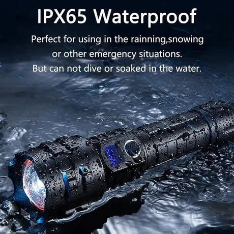 Black Gray LED Flashlight Digital Display Flashlight High-Intensity Flashlight Flashlight