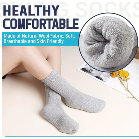 Gray Black Merino Wool Hiking Socks 5 Pack Hiking Socks Moisture Wicking Socks Breathable