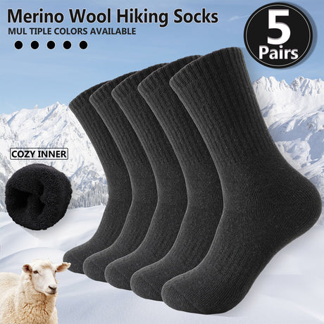 Black Merino Wool Hiking Socks 5 Pairs Hiking Socks Outdoor Socks Australia Warm