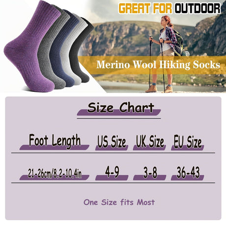 Black Merino Wool Hiking Socks 5 Pairs Hiking Socks Outdoor Socks Australia Warm