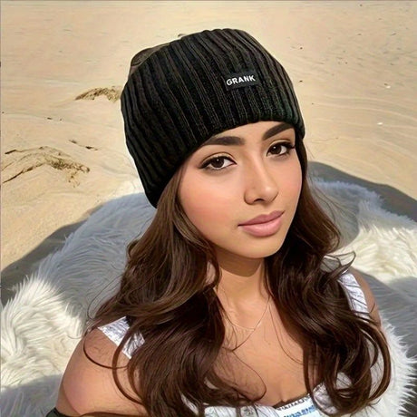Black Pink Women'S Headbands Elastic Headbands Winter Ear Warmers Solid Color Headbands