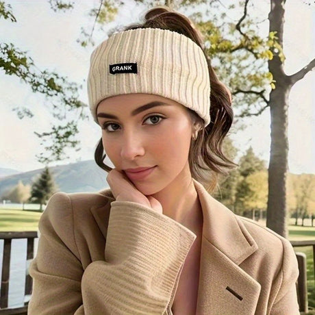 Black Pink Women'S Headbands Elastic Headbands Winter Ear Warmers Solid Color Headbands