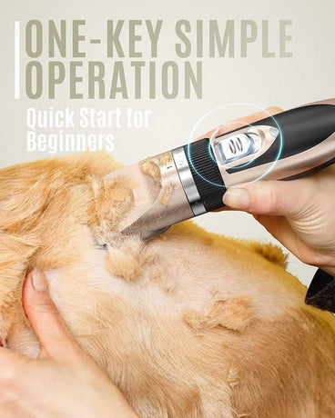 Dog Grooming Set with Electric Clipper, Scissors, and Comb