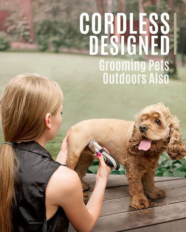 Dog Grooming Set with Electric Clipper, Scissors, and Comb