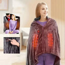 Gray Heated Wearable Blanket with Carbon Fiber Core & Adjustable Heat