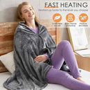 Gray Heated Wearable Blanket with Carbon Fiber Core & Adjustable Heat