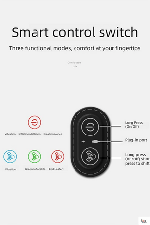 3-in-1 Heated Back Stretcher with Vibration Massage and Traction Lift