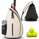 White Tennis and Pickleball Sling Backpack for Men and Women 33x14x49cm