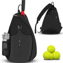 Black Tennis and Pickleball Sling Backpack for Men and Women, 33x14x49cm