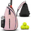 Pink Tennis Pickleball Backpack - Unisex Cross-Body Racket Backpack (33x14x49cm)