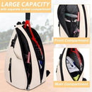 Pink Tennis Pickleball Backpack - Unisex Cross-Body Racket Backpack (33x14x49cm)