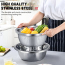 2-Piece Stainless Steel Micro-Perforated Strainer Bowls, Multipurpose Colanders and Mixing Bowls