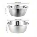 2-Piece Stainless Steel Micro-Perforated Strainer Bowls, Multipurpose Colanders and Mixing Bowls