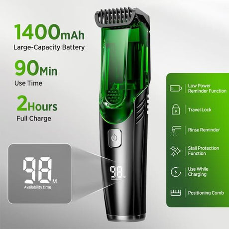 Vacuum Shaver Trimmer with 20 Precision Lengths