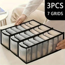 3-Piece Mesh Socks, Underwear & Belt Organizer – Nylon Drawer Dividers, 7 Compartments