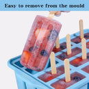 12-Cavity Silicone Ice Lolly Mould with 50 Wooden Sticks