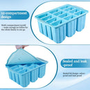 12-Cavity Silicone Ice Lolly Mould with 50 Wooden Sticks