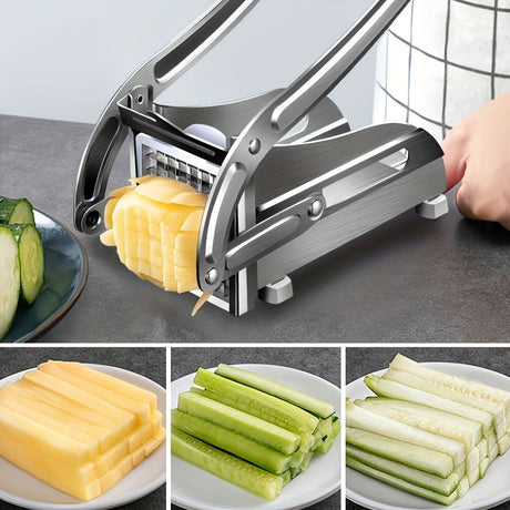 Stainless Steel French Fry Cutter, Adjustable Thickness Vegetable Slicer