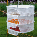 White Black Fiber Mesh Air Drying Rack - Multi-layer Collapsible for Clothes & Food