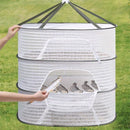 White Black Fiber Mesh Air Drying Rack - Multi-layer Collapsible for Clothes & Food