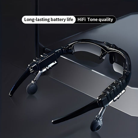 Bluetooth Sunglasses with Integrated Earphones for Audio