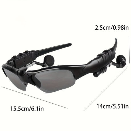 Bluetooth Sunglasses with Integrated Earphones for Audio