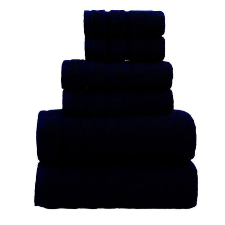 6-Piece Black Towel Set – Soft, Absorbent & Stylish Bathroom Linens