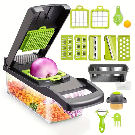 16-Piece Vegetable Chopper Set, Interchangeable Blades