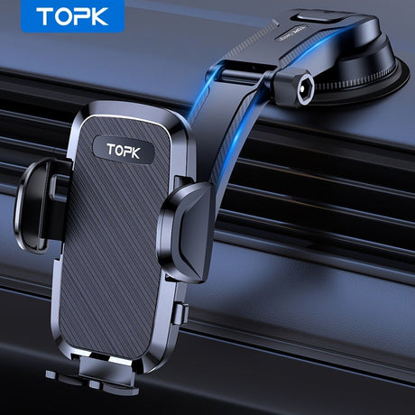TOPK Car Phone Holder with Strong Suction and Adjustable Arm