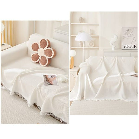 Pearl White 180 x 340 cm Sofa Blanket