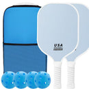Light Blue Pickleball Paddle Set with Balls and Bag
