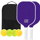 Purple Pickleball Paddle Set with Bag and Balls