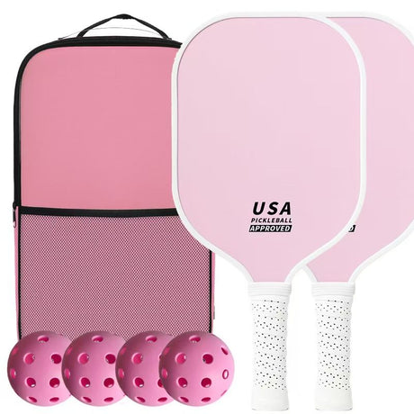Pink Pickleball Set with 2 Paddles, 4 Balls & Carry Bag
