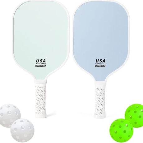 Deep Blue Pickleball Set: 2 Paddles, 4 Balls, Carrying Bag