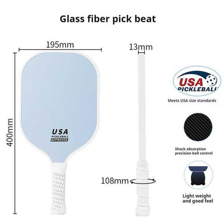 Deep Blue Pickleball Set: 2 Paddles, 4 Balls, Carrying Bag